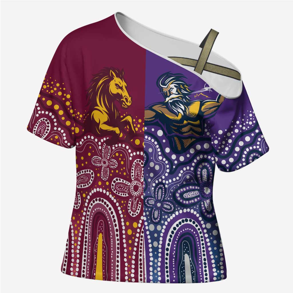 Broncos Vs Storm Rugby NRL Custom Indigenous Cross Shoulder Shirt Fight To The Last - Aussie Hoodie