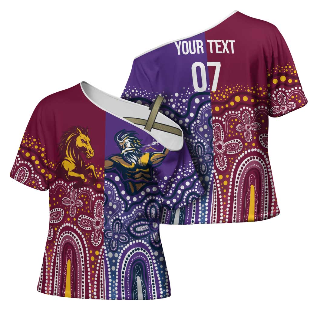 Broncos Vs Storm Rugby NRL Custom Indigenous Cross Shoulder Shirt Fight To The Last - Aussie Hoodie