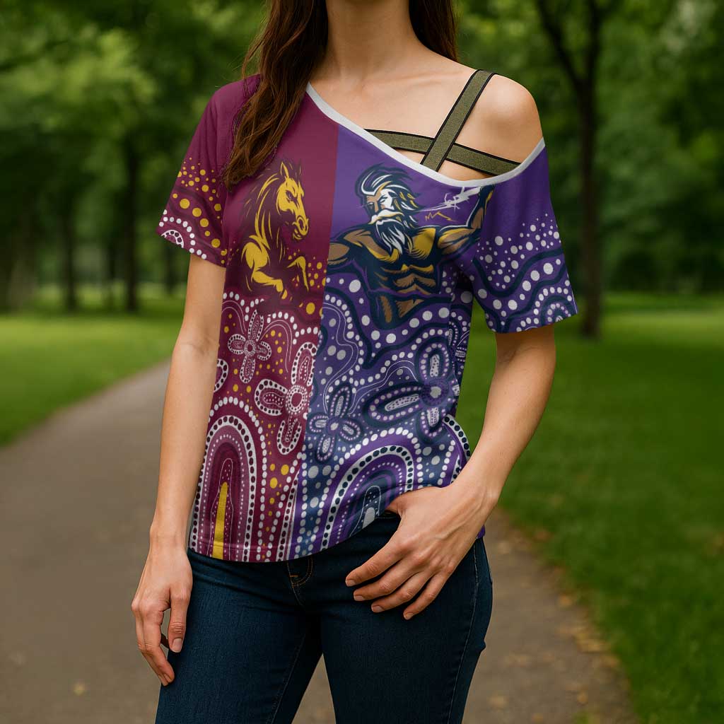 Broncos Vs Storm Rugby NRL Custom Indigenous Cross Shoulder Shirt Fight To The Last - Aussie Hoodie