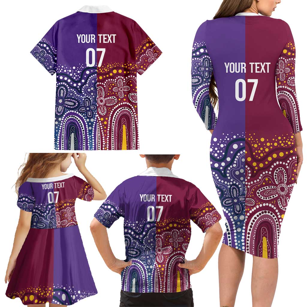 Broncos Vs Storm Rugby NRL Custom Indigenous Family Matching Long Sleeve Bodycon Dress and Hawaiian Shirt Fight To The Last - Aussie Hoodie
