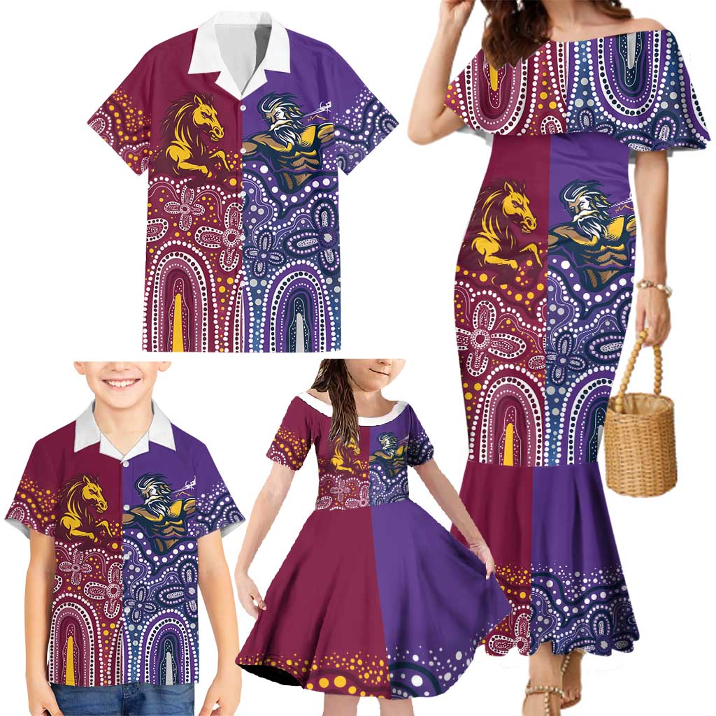 Broncos Vs Storm Rugby NRL Custom Indigenous Family Matching Mermaid Dress and Hawaiian Shirt Fight To The Last - Aussie Hoodie