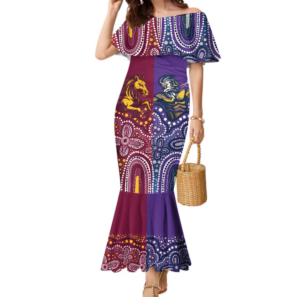 Broncos Vs Storm Rugby NRL Custom Indigenous Family Matching Mermaid Dress and Hawaiian Shirt Fight To The Last - Aussie Hoodie