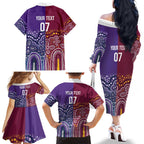 Broncos Vs Storm Rugby NRL Custom Indigenous Family Matching Off The Shoulder Long Sleeve Dress and Hawaiian Shirt Fight To The Last - Aussie Hoodie
