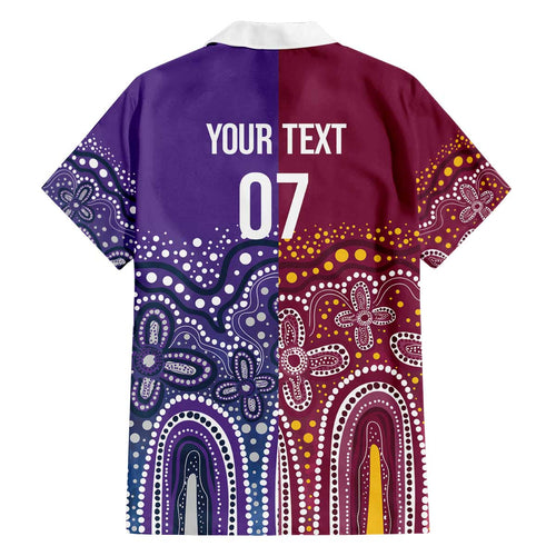 Broncos Vs Storm Rugby NRL Custom Indigenous Family Matching Off The Shoulder Long Sleeve Dress and Hawaiian Shirt Fight To The Last - Aussie Hoodie