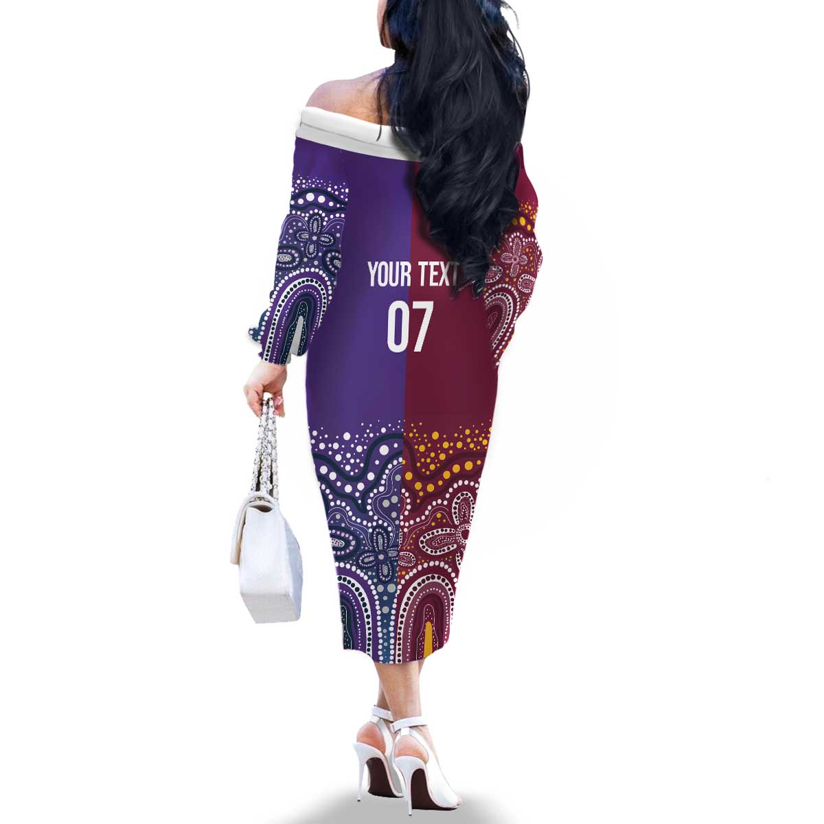 Broncos Vs Storm Rugby NRL Custom Indigenous Family Matching Off The Shoulder Long Sleeve Dress and Hawaiian Shirt Fight To The Last - Aussie Hoodie