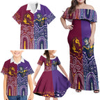Broncos Vs Storm Rugby NRL Custom Indigenous Family Matching Off Shoulder Maxi Dress and Hawaiian Shirt Fight To The Last - Aussie Hoodie