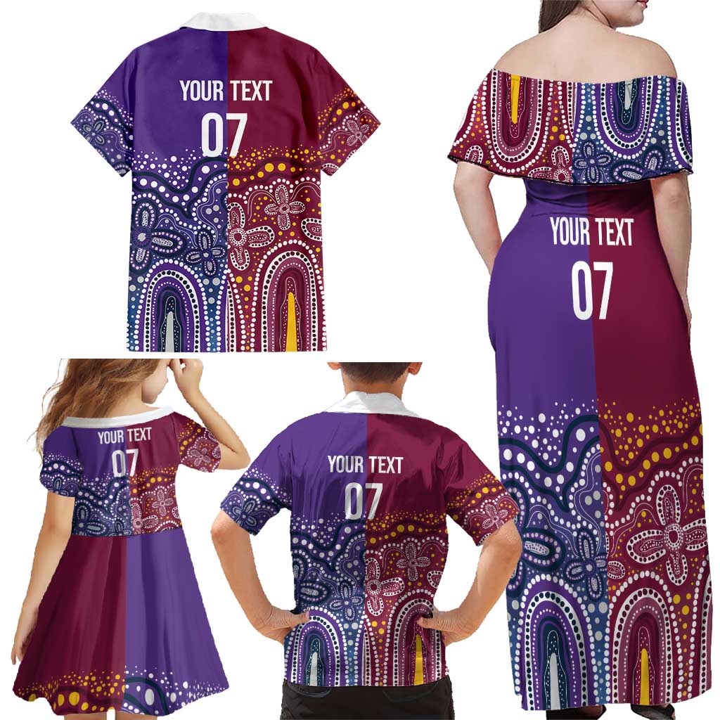 Broncos Vs Storm Rugby NRL Custom Indigenous Family Matching Off Shoulder Maxi Dress and Hawaiian Shirt Fight To The Last - Aussie Hoodie
