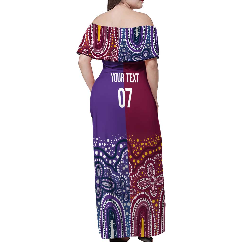 Broncos Vs Storm Rugby NRL Custom Indigenous Family Matching Off Shoulder Maxi Dress and Hawaiian Shirt Fight To The Last - Aussie Hoodie