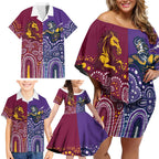 Broncos Vs Storm Rugby NRL Custom Indigenous Family Matching Off Shoulder Short Dress and Hawaiian Shirt Fight To The Last - Aussie Hoodie
