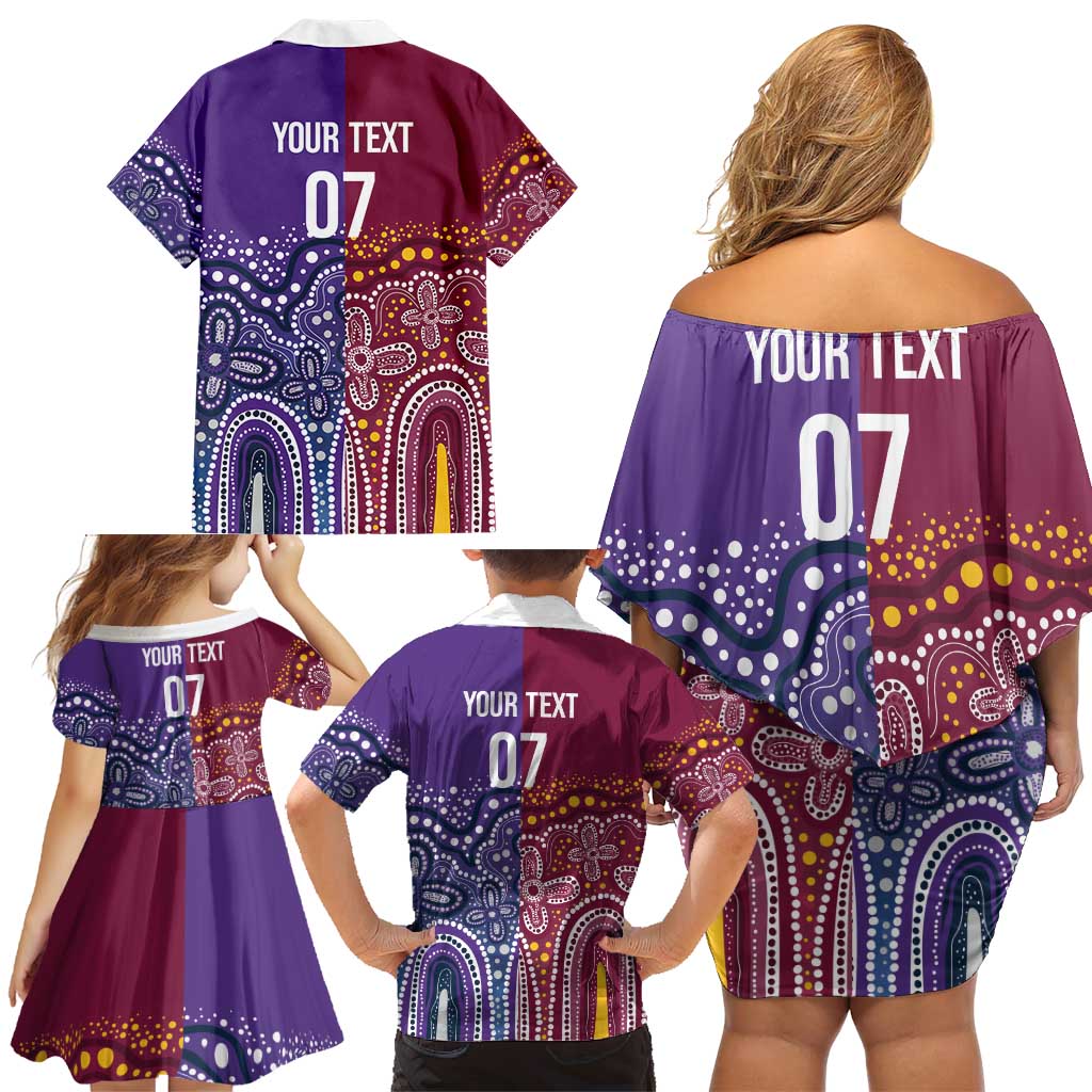 Broncos Vs Storm Rugby NRL Custom Indigenous Family Matching Off Shoulder Short Dress and Hawaiian Shirt Fight To The Last - Aussie Hoodie