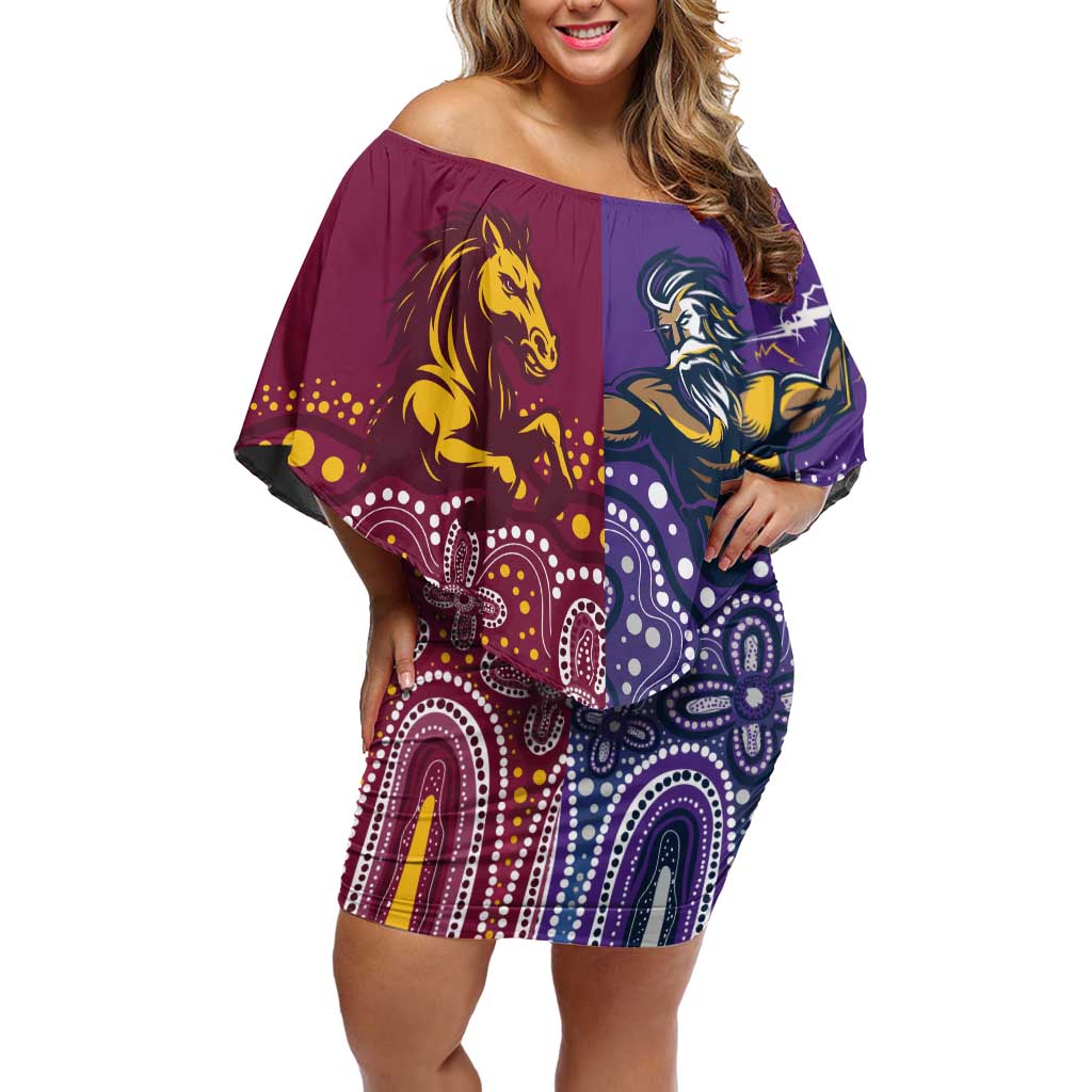 Broncos Vs Storm Rugby NRL Custom Indigenous Family Matching Off Shoulder Short Dress and Hawaiian Shirt Fight To The Last - Aussie Hoodie