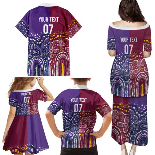 Broncos Vs Storm Rugby NRL Custom Indigenous Family Matching Puletasi and Hawaiian Shirt Fight To The Last - Aussie Hoodie