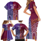 Broncos Vs Storm Rugby NRL Custom Indigenous Family Matching Short Sleeve Bodycon Dress and Hawaiian Shirt Fight To The Last - Aussie Hoodie