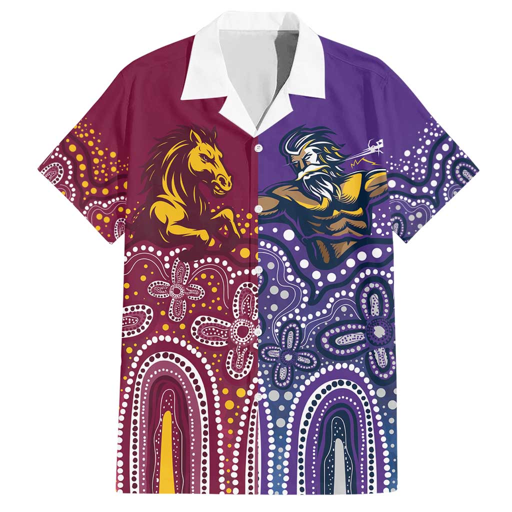 Broncos Vs Storm Rugby NRL Custom Indigenous Family Matching Short Sleeve Bodycon Dress and Hawaiian Shirt Fight To The Last - Aussie Hoodie