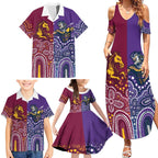 Broncos Vs Storm Rugby NRL Custom Indigenous Family Matching Summer Maxi Dress and Hawaiian Shirt Fight To The Last - Aussie Hoodie