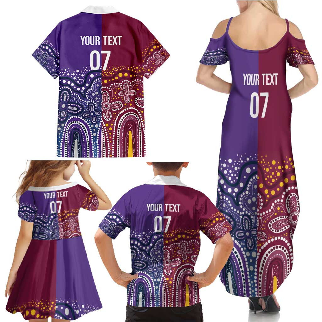 Broncos Vs Storm Rugby NRL Custom Indigenous Family Matching Summer Maxi Dress and Hawaiian Shirt Fight To The Last - Aussie Hoodie
