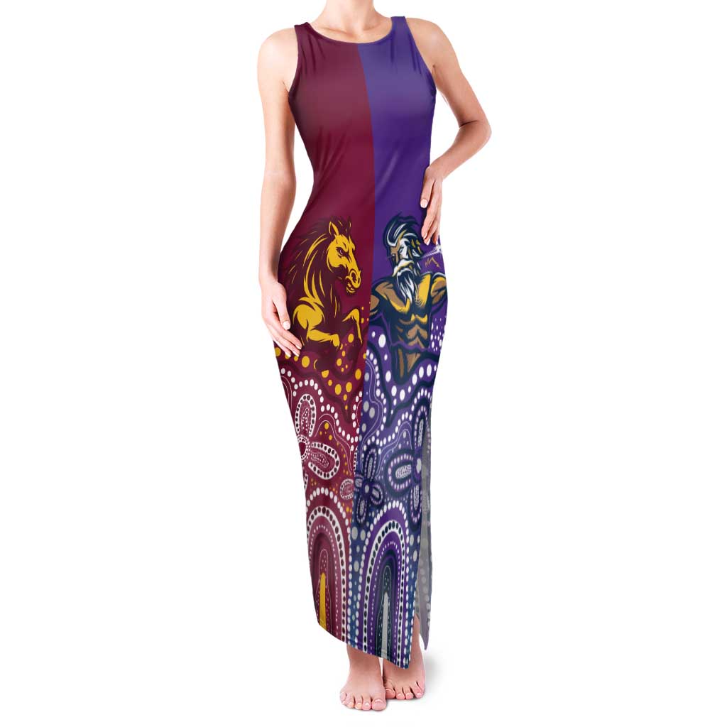 Broncos Vs Storm Rugby NRL Custom Indigenous Family Matching Tank Maxi Dress and Hawaiian Shirt Fight To The Last - Aussie Hoodie