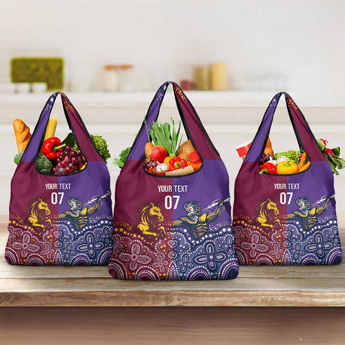 Broncos Vs Storm Rugby NRL Custom Indigenous Grocery Bag Fight To The Last - Aussie Hoodie