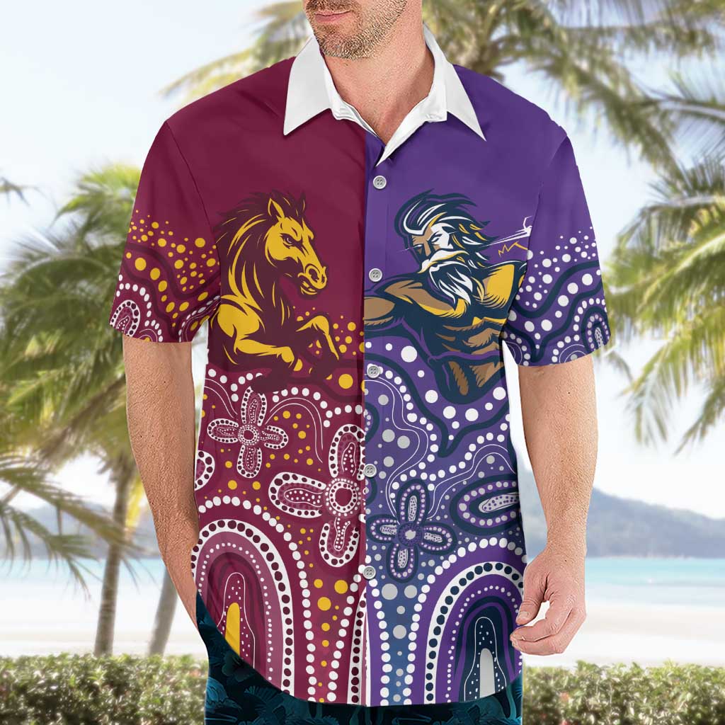 Broncos Vs Storm Rugby NRL Custom Indigenous Hawaiian Shirt Fight To The Last - Aussie Hoodie