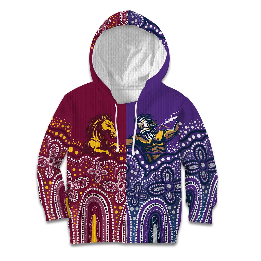 Broncos Vs Storm Rugby NRL Custom Indigenous Kid Hoodie Fight To The Last - Aussie Hoodie