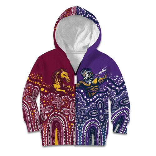 Broncos Vs Storm Rugby NRL Custom Indigenous Kid Hoodie Fight To The Last - Aussie Hoodie