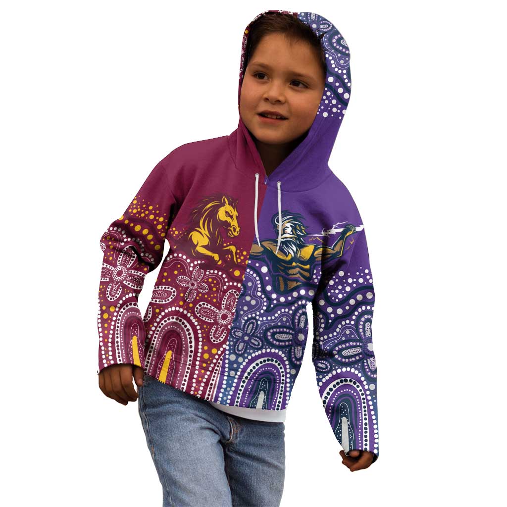 Broncos Vs Storm Rugby NRL Custom Indigenous Kid Hoodie Fight To The Last - Aussie Hoodie