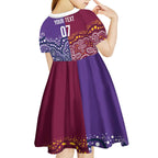 Broncos Vs Storm Rugby NRL Custom Indigenous Kid Short Sleeve Dress Fight To The Last - Aussie Hoodie