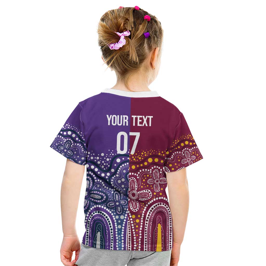 Broncos Vs Storm Rugby NRL Custom Indigenous Kid T Shirt Fight To The Last - Aussie Hoodie