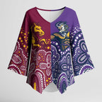 Broncos Vs Storm Rugby NRL Custom Indigenous Kimono Sleeve Blouse Fight To The Last - Aussie Hoodie