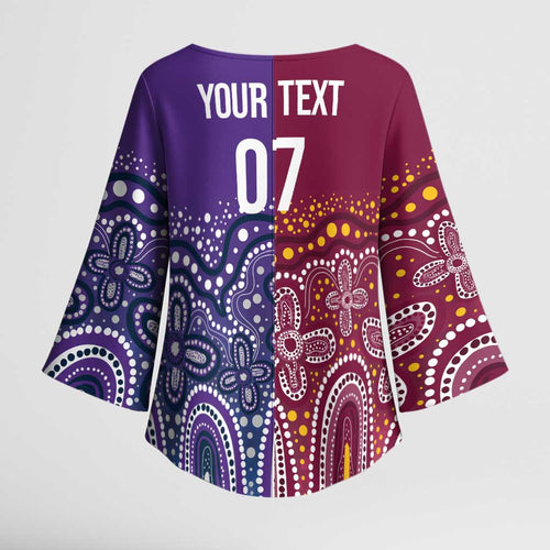 Broncos Vs Storm Rugby NRL Custom Indigenous Kimono Sleeve Blouse Fight To The Last - Aussie Hoodie