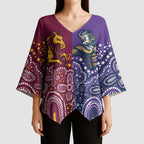 Broncos Vs Storm Rugby NRL Custom Indigenous Kimono Sleeve Blouse Fight To The Last - Aussie Hoodie