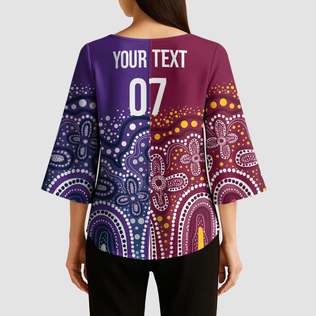 Broncos Vs Storm Rugby NRL Custom Indigenous Kimono Sleeve Blouse Fight To The Last - Aussie Hoodie
