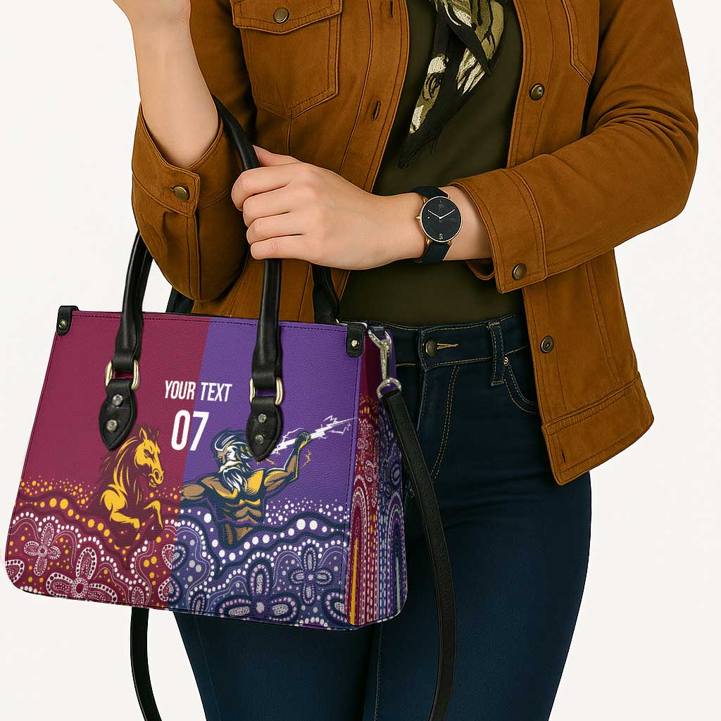 Broncos Vs Storm Rugby NRL Custom Indigenous Leather Bag Fight To The Last - Aussie Hoodie