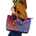 Broncos Vs Storm Rugby NRL Custom Indigenous Leather Tote Bag Fight To The Last - Aussie Hoodie