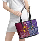 Broncos Vs Storm Rugby NRL Custom Indigenous Leather Tote Bag Fight To The Last - Aussie Hoodie