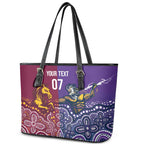 Broncos Vs Storm Rugby NRL Custom Indigenous Leather Tote Bag Fight To The Last - Aussie Hoodie