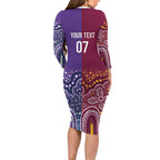 Broncos Vs Storm Rugby NRL Custom Indigenous Long Sleeve Bodycon Dress Fight To The Last - Aussie Hoodie