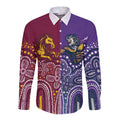 Broncos Vs Storm Rugby NRL Custom Indigenous Long Sleeve Button Shirt Fight To The Last - Aussie Hoodie