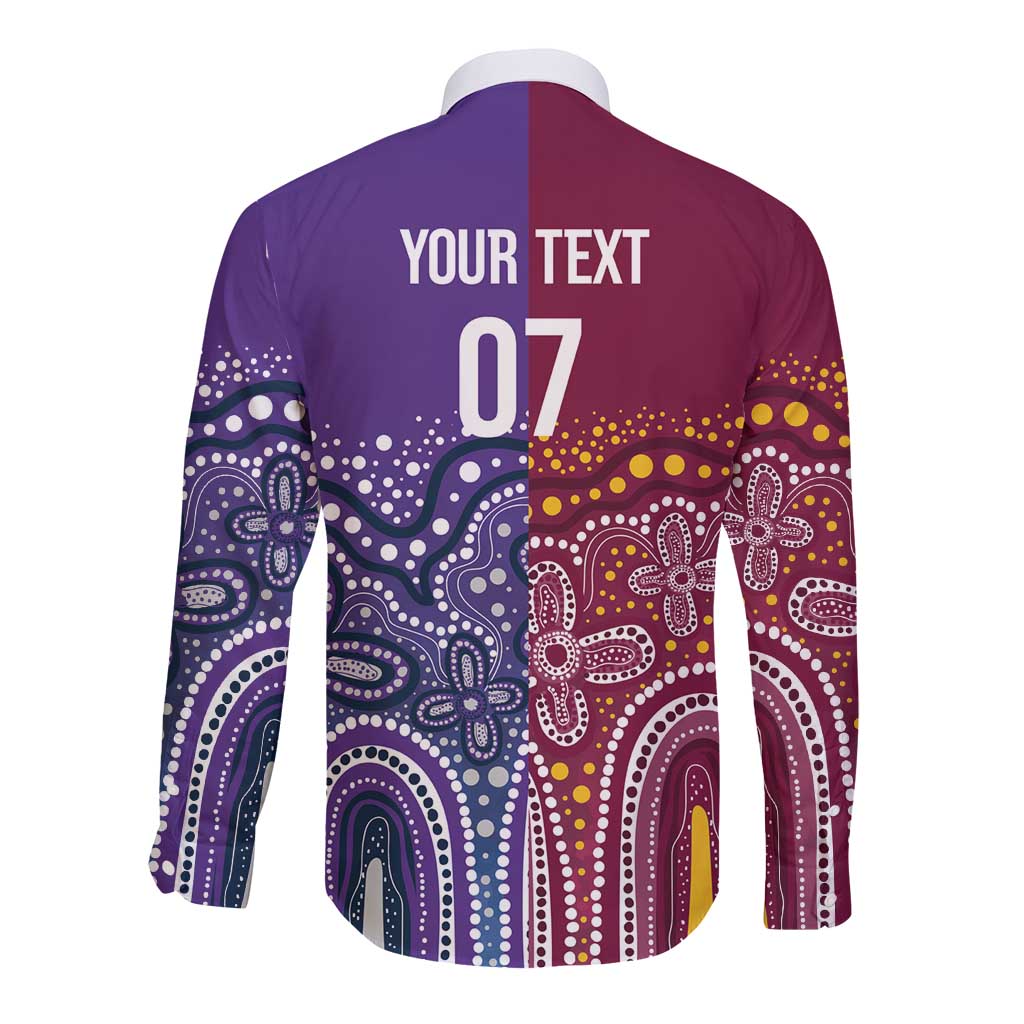 Broncos Vs Storm Rugby NRL Custom Indigenous Long Sleeve Button Shirt Fight To The Last - Aussie Hoodie