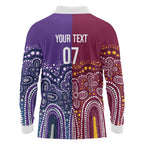 Broncos Vs Storm Rugby NRL Custom Indigenous Long Sleeve Polo Shirt Fight To The Last - Aussie Hoodie