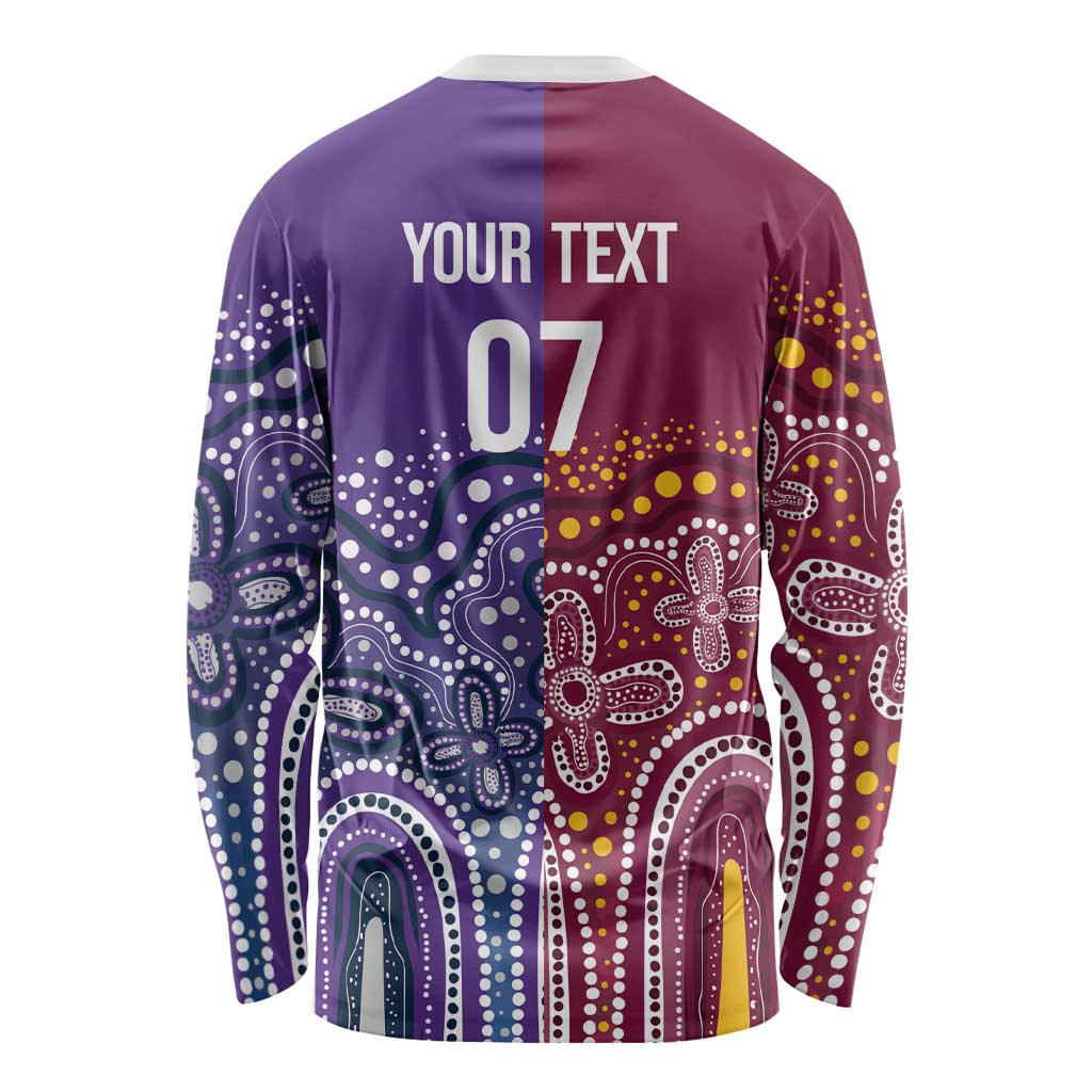 Broncos Vs Storm Rugby NRL Custom Indigenous Long Sleeve Shirt Fight To The Last - Aussie Hoodie