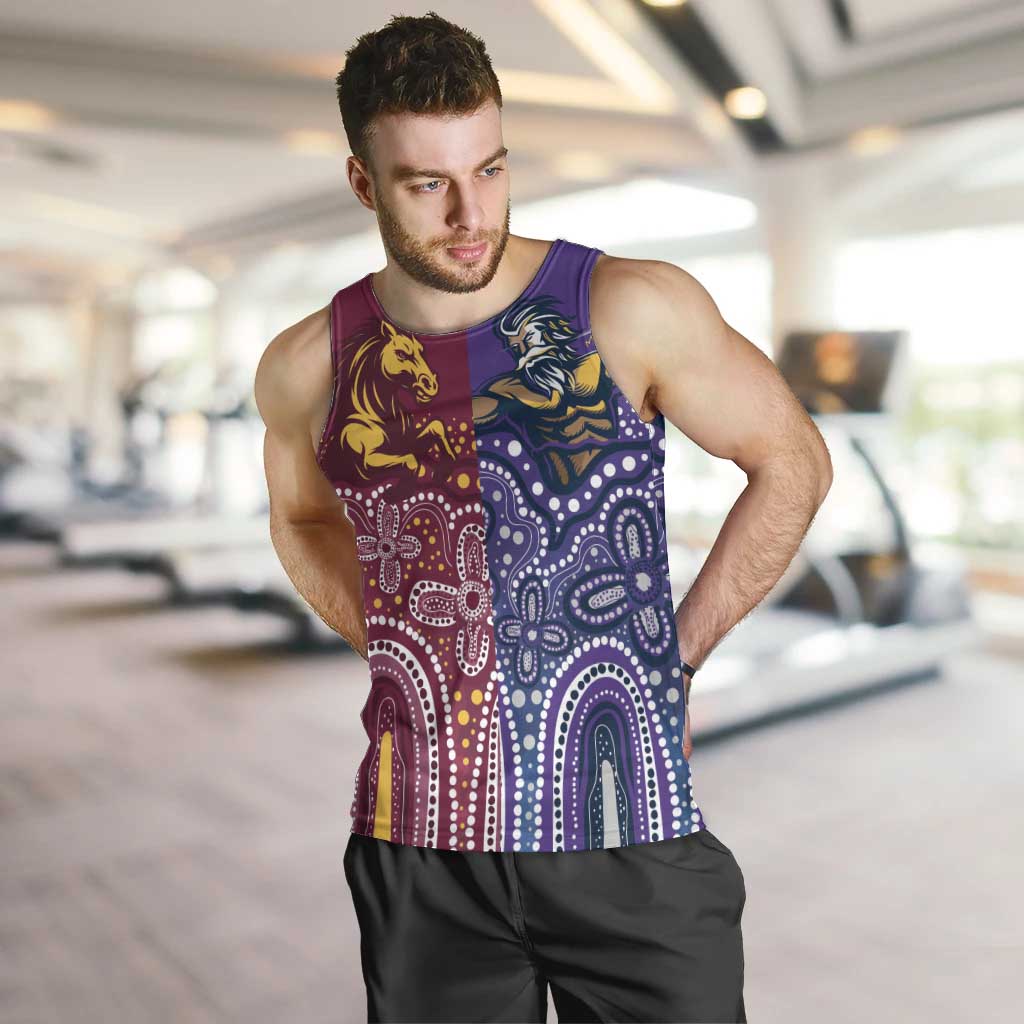 Broncos Vs Storm Rugby NRL Custom Indigenous Men Tank Top Fight To The Last - Aussie Hoodie