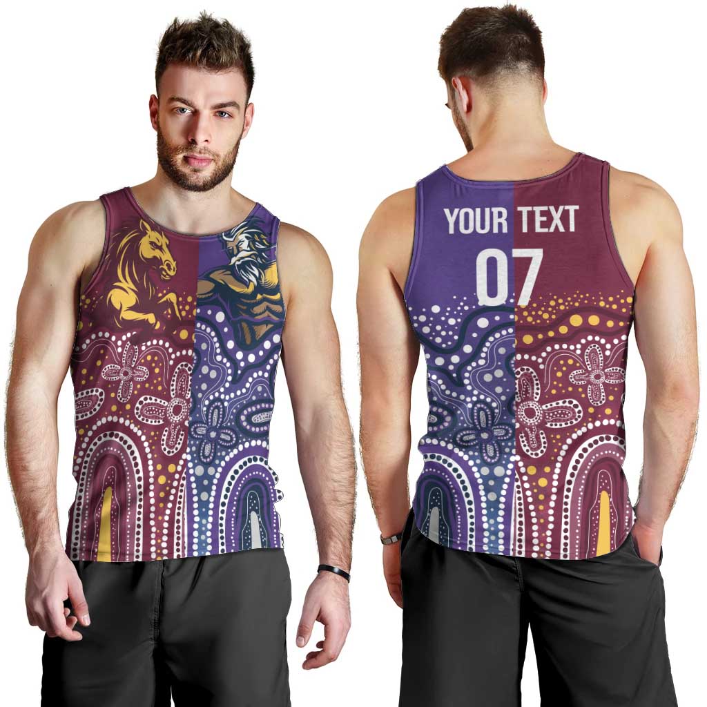 Broncos Vs Storm Rugby NRL Custom Indigenous Men Tank Top Fight To The Last - Aussie Hoodie