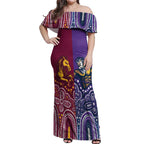 Broncos Vs Storm Rugby NRL Custom Indigenous Off Shoulder Maxi Dress Fight To The Last - Aussie Hoodie