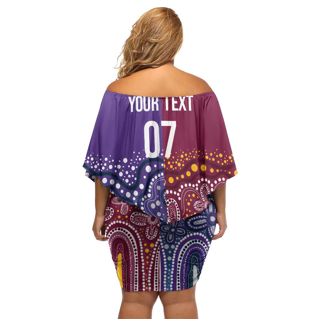 Broncos Vs Storm Rugby NRL Custom Indigenous Off Shoulder Short Dress Fight To The Last - Aussie Hoodie