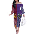 Broncos Vs Storm Rugby NRL Custom Indigenous Off The Shoulder Long Sleeve Dress Fight To The Last - Aussie Hoodie
