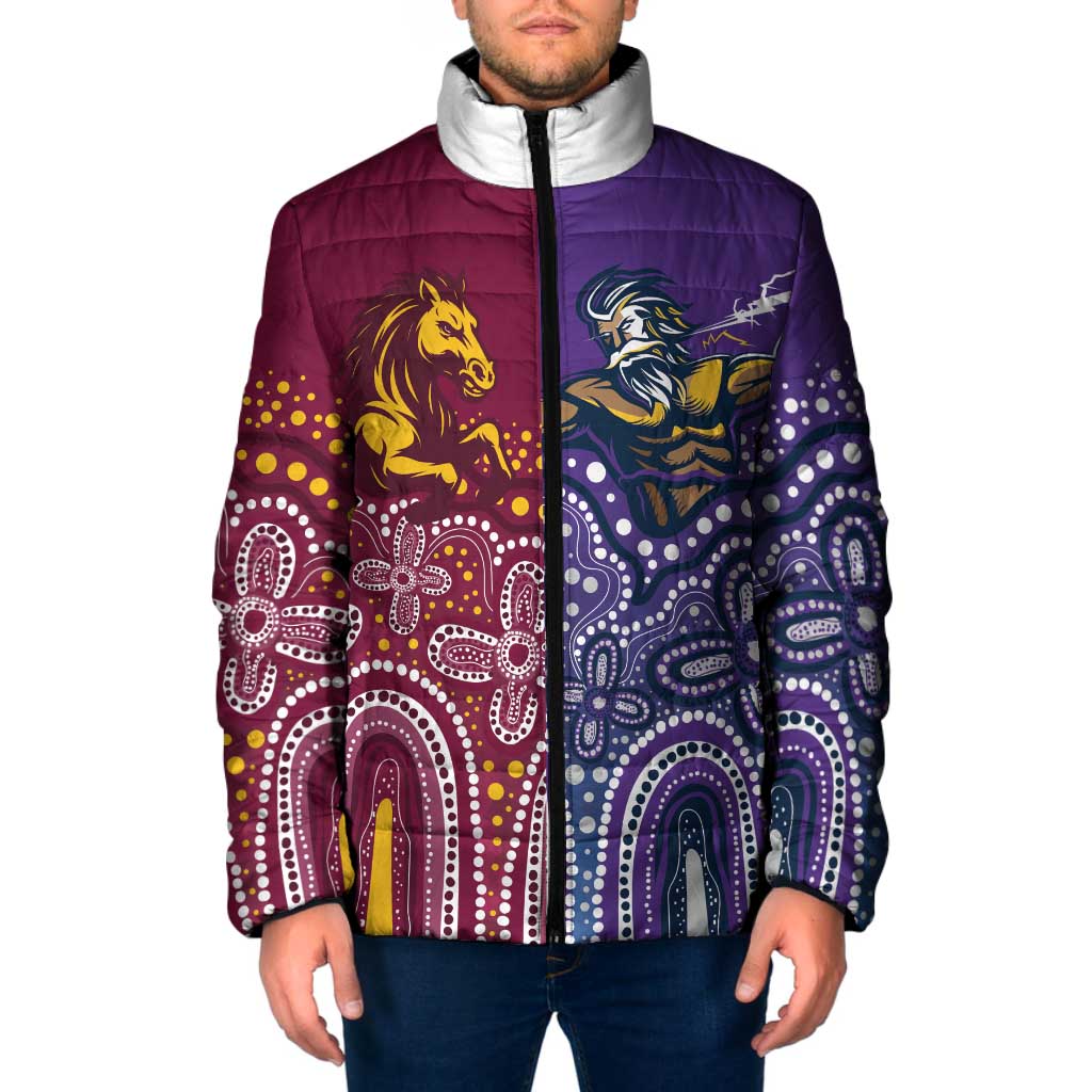 Broncos Vs Storm Rugby NRL Custom Indigenous Padded Jacket Fight To The Last - Aussie Hoodie