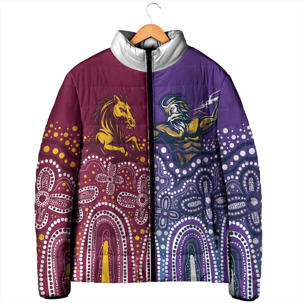 Broncos Vs Storm Rugby NRL Custom Indigenous Padded Jacket Fight To The Last - Aussie Hoodie