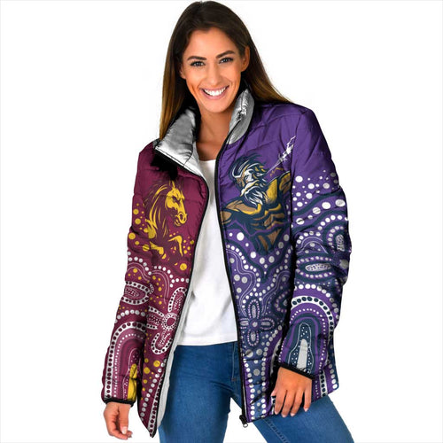 Broncos Vs Storm Rugby NRL Custom Indigenous Padded Jacket Fight To The Last - Aussie Hoodie