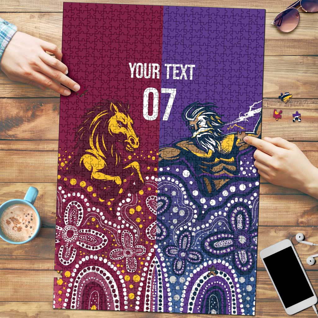 Broncos Vs Storm Rugby NRL Custom Indigenous Puzzle Fight To The Last - Aussie Hoodie